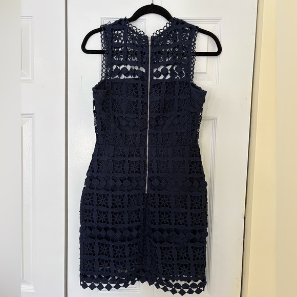 Lulus Pay Tribute crochet navy blue dress size size - Picture 4 of 9